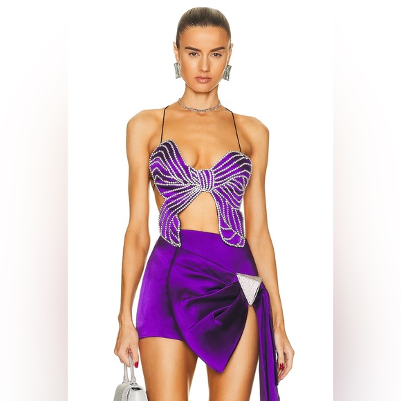 AREA Tops - AREA Crystal Bow Top Size 4 NWT.